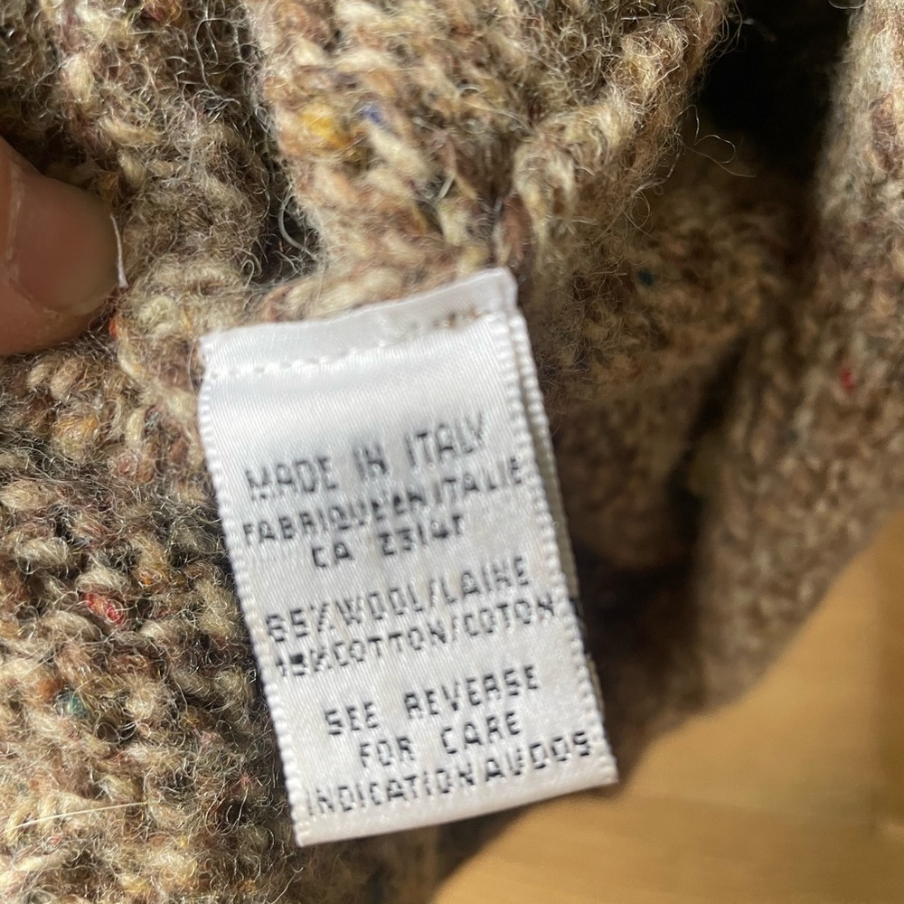 Talbots Brown Marled Open-Front Cardigan Sweater - Picture 3 of 6